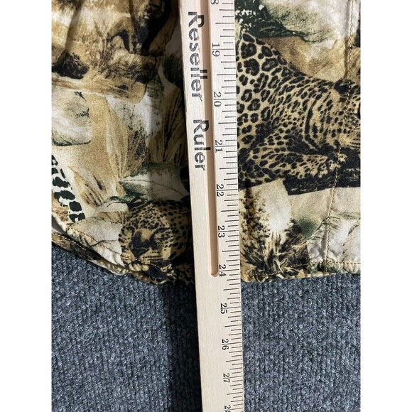 Vintage Liz Claiborne Blouse Women's XL Jungle Safari Print Short Sleeve - Picture 8 of 12